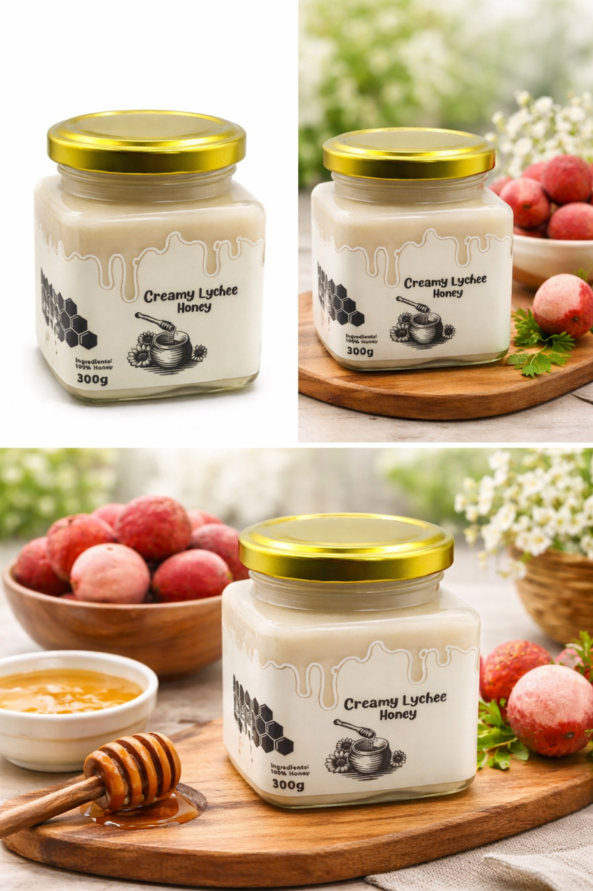 Creamy Lychee Honey | マダガスカル産 ライチはちみつ 300g｜非加熱・無添加・単一花蜜｜クリーミー食感・コーヒーにも合うハチミツ